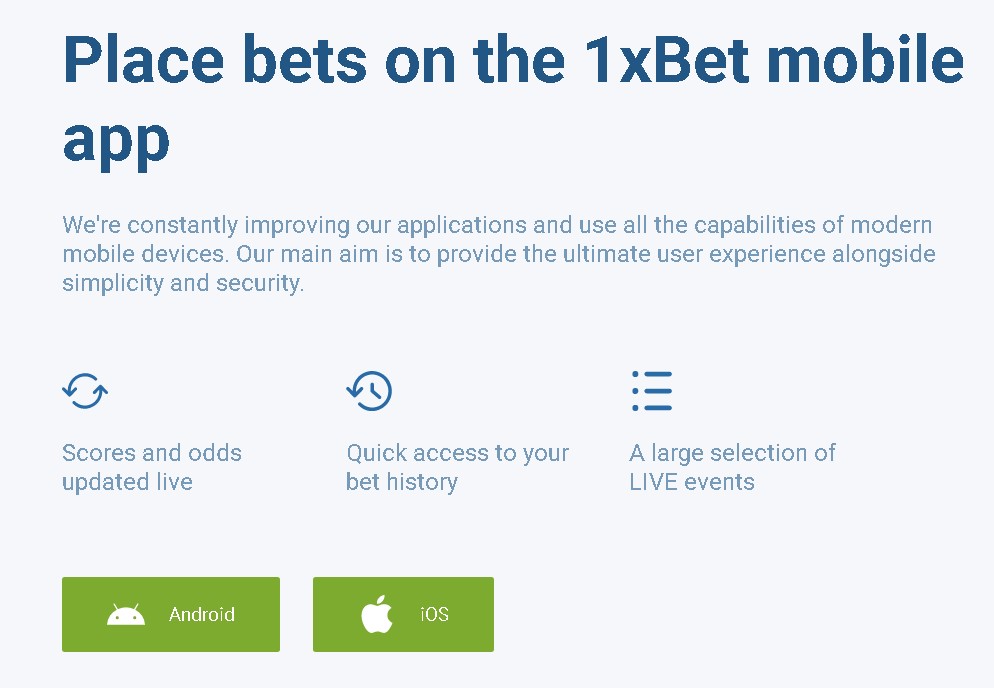 1xBet apps